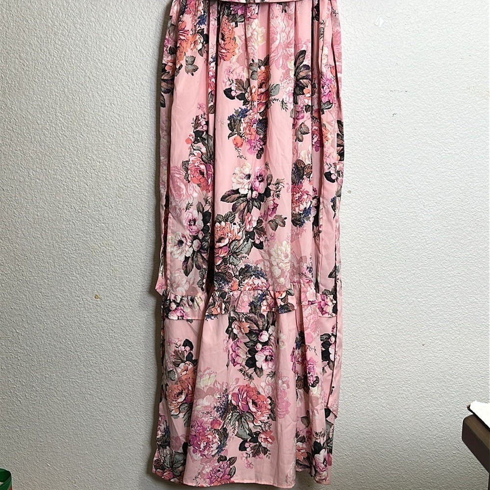 Buddy Love Cottagecore Puff Sleeve Pink Floral Maxi Long Dress Size Small NWT - Picture 4 of 12